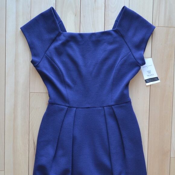 Diane Von Furstenberg Midi Dress Navy Blue Size 0 - Picture 2 of 5